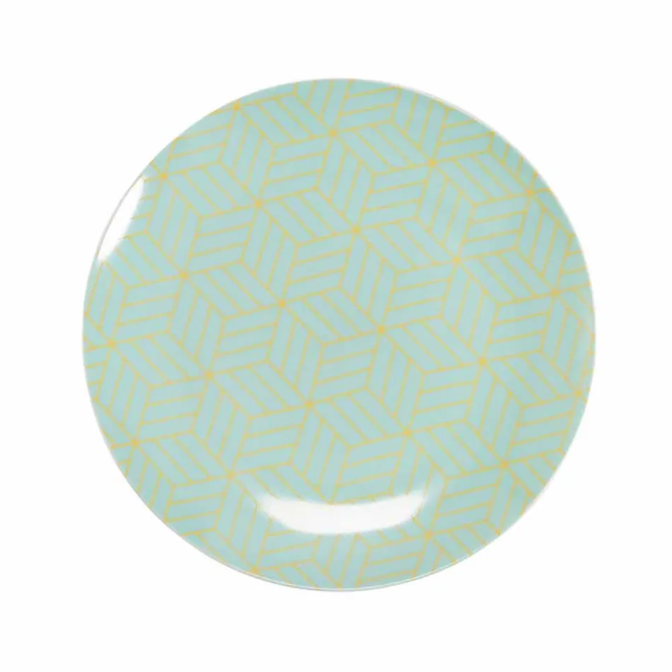 Servicio de vajilla de porcelana y gres de diseño coloreado de 18 piezas - Tropycale viadurini