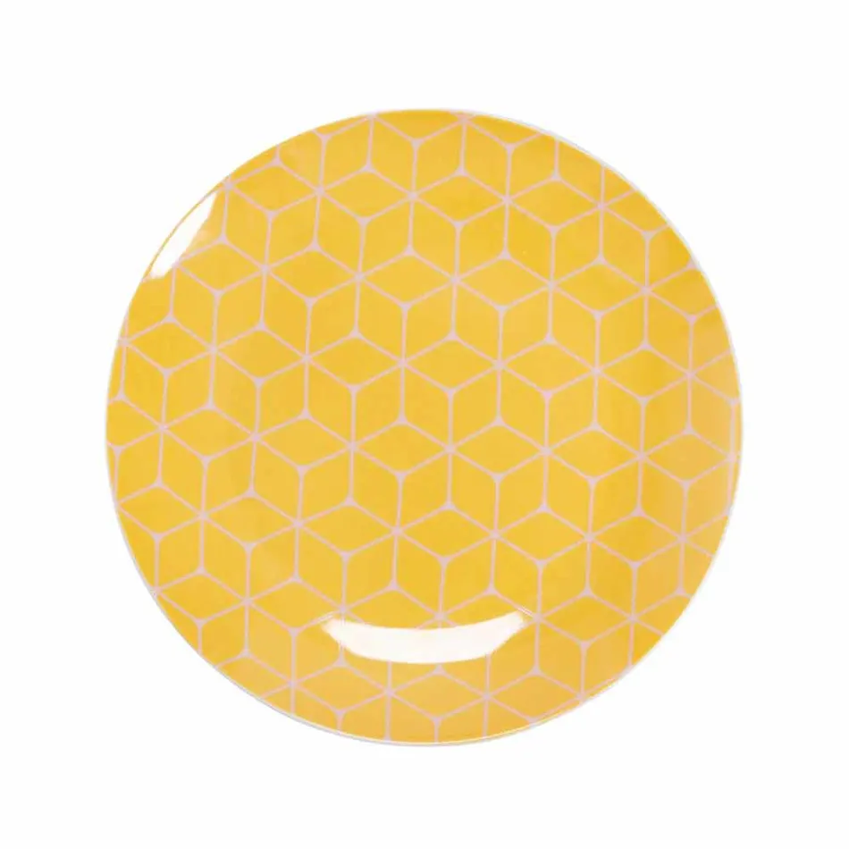 Servicio de vajilla de porcelana y gres de diseño coloreado de 18 piezas - Tropycale viadurini