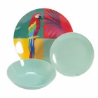 Servicio de vajilla de porcelana y gres de diseño coloreado de 18 piezas - Tropycale viadurini