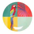 Servicio de vajilla de porcelana y gres de diseño coloreado de 18 piezas - Tropycale viadurini