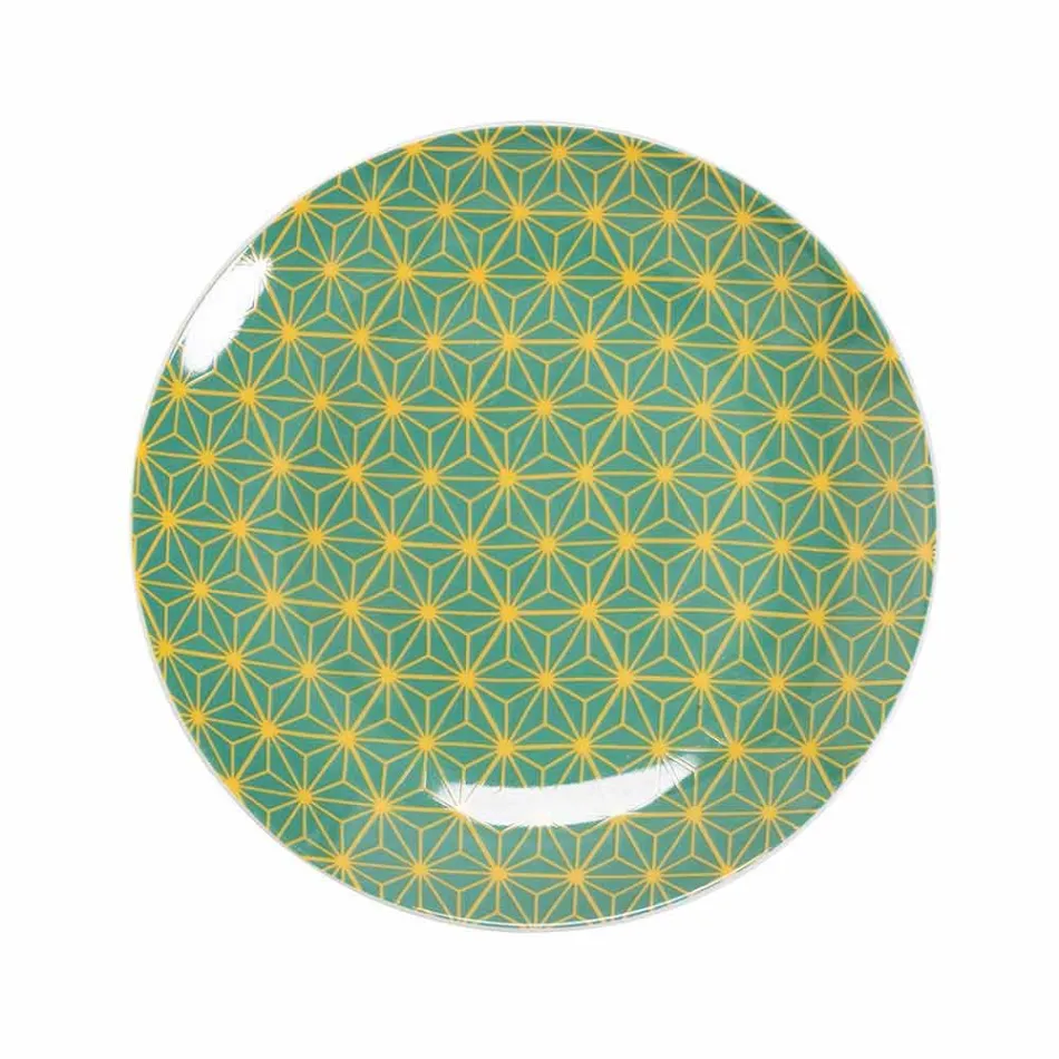 Servicio de vajilla de porcelana y gres de diseño coloreado de 18 piezas - Tropycale viadurini