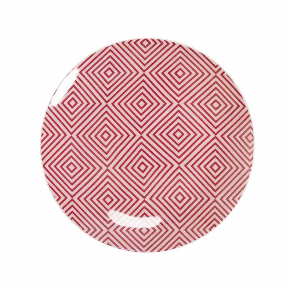 Servicio de vajilla de porcelana y gres de diseño coloreado de 18 piezas - Tropycale viadurini