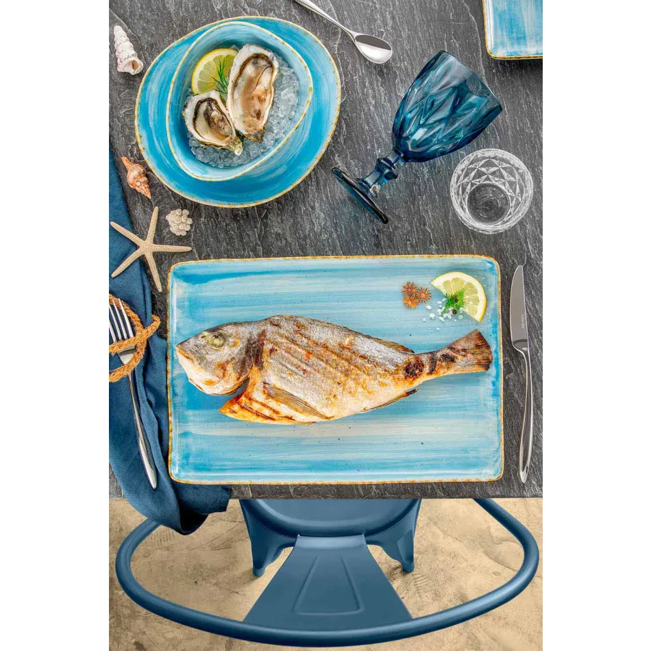 Conjunto de 16 platos de diseño moderno en elegante gres de colores - Simba viadurini