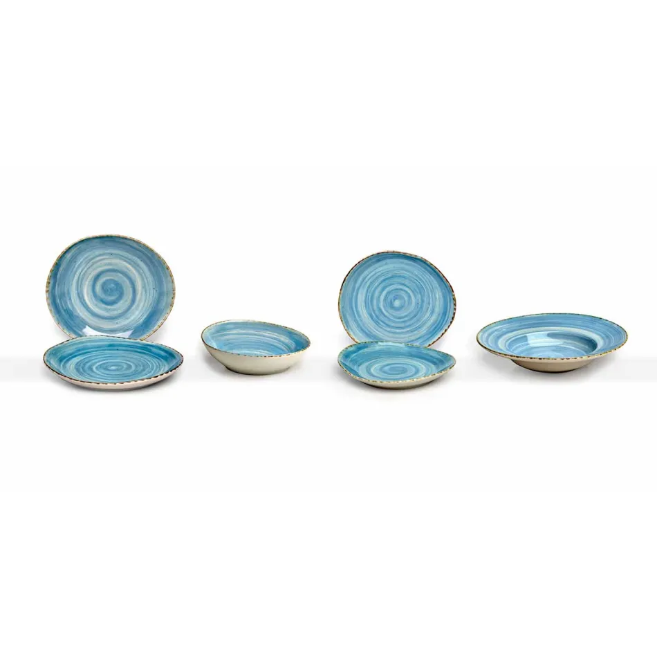 Conjunto de 16 platos de diseño moderno en elegante gres de colores - Simba viadurini