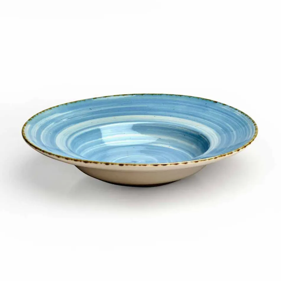 Conjunto de 16 platos de diseño moderno en elegante gres de colores - Simba viadurini