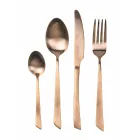 Juego de cubiertos de 24 piezas de diseño plano de acero negro o cobre - Antozoi viadurini