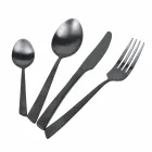Juego de cubiertos de 24 piezas de diseño plano de acero negro o cobre - Antozoi viadurini