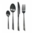 Juego de cubiertos de 24 piezas de diseño plano de acero negro o cobre - Antozoi viadurini