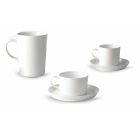 Servicio de taza de café, té y desayuno 30 piezas en porcelana blanca - Egle viadurini