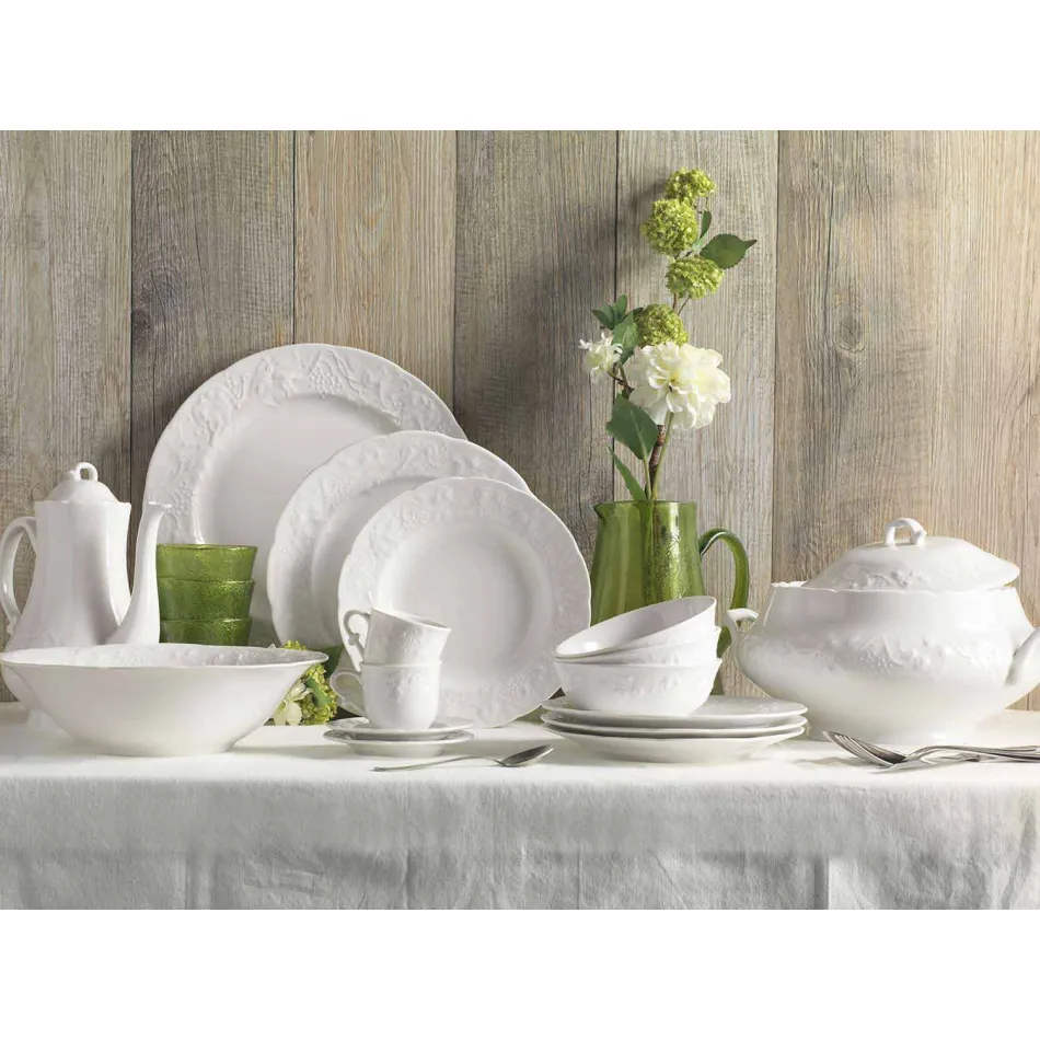 Juego de 27 elegantes platos de diseño de porcelana blanca - Gimignano viadurini