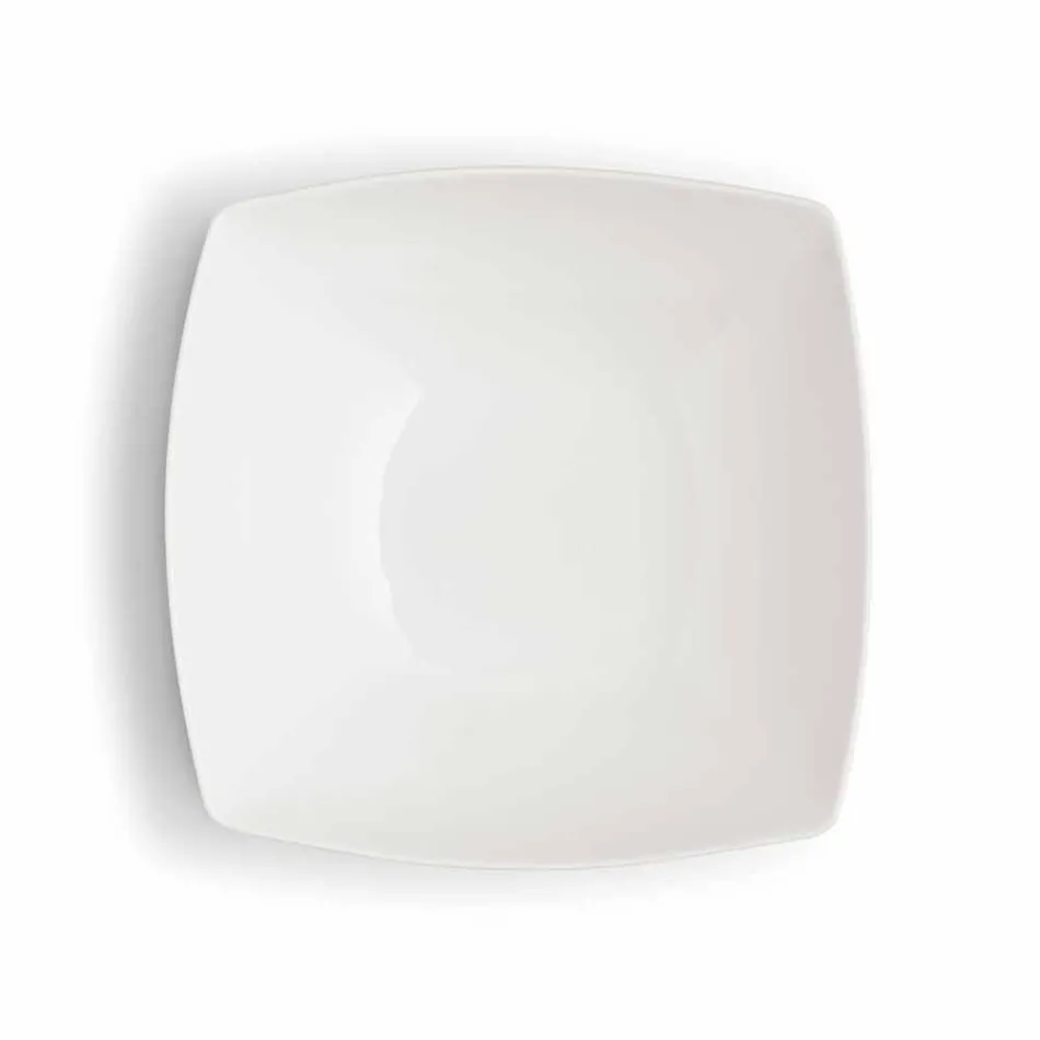 Platos para servir 3 piezas de diseño moderno en porcelana blanca - Málaga viadurini