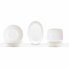 Platos para servir 3 piezas de diseño moderno en porcelana blanca - Málaga viadurini