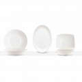 Platos para servir 3 piezas de diseño moderno en porcelana blanca - Málaga