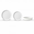 Juego de platos para cena de 18 piezas de porcelana blanca de diseño elegante - Egle