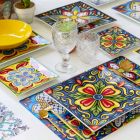 Servicio de Plato Llano de Color Porcelana y Gres 18 Piezas - Aztecas viadurini