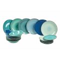 Servicio de vajilla en tonos azul dolomita duro 18 piezas - Abruzzo