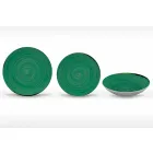 Plato llano moderno de 18 piezas de porcelana coloreada - Rurolo viadurini