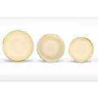 Plato llano moderno de 18 piezas de porcelana coloreada - Rurolo viadurini