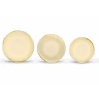 Plato llano moderno de 18 piezas de porcelana coloreada - Rurolo viadurini