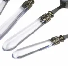 Juego de Cubiertos de Acero y Mango de Plástico Transparente 24 Piezas - Palazzo viadurini