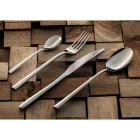 Juego de Cubiertos de Acero Inoxidable Pulido Diseño Cuadrado 24 Piezas - Bumbun viadurini