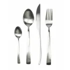 Juego de cubiertos de acero mate de plata, oro o cobre de 24 piezas - Borough viadurini