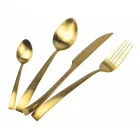 Juego de cubiertos de acero mate de plata, oro o cobre de 24 piezas - Borough viadurini