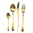Juego de cubiertos de acero mate de plata, oro o cobre de 24 piezas - Borough viadurini
