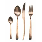 Juego de cubiertos de acero mate de plata, oro o cobre de 24 piezas - Borough viadurini