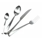 Juego de cubiertos de acero mate de plata, oro o cobre de 24 piezas - Borough viadurini