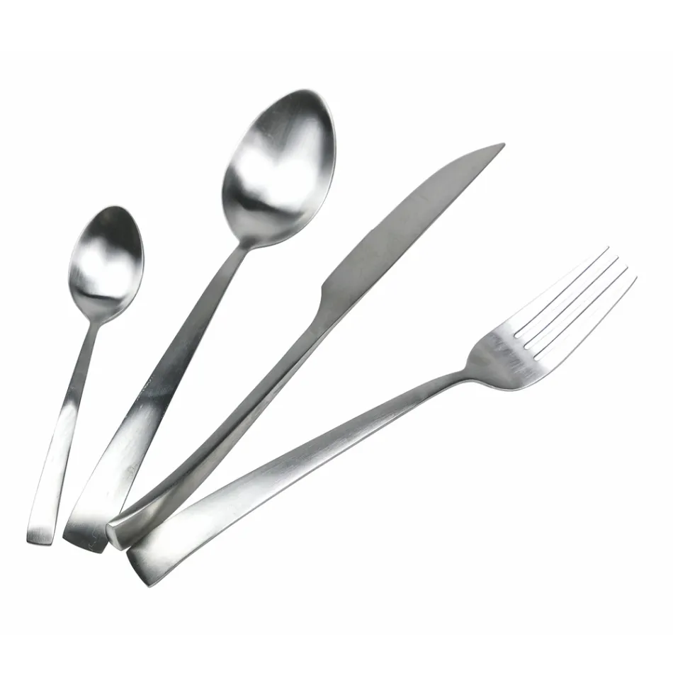 Juego de cubiertos de acero mate de plata, oro o cobre de 24 piezas - Borough viadurini