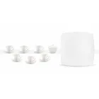 Servicio de tazas de café de porcelana blanca Diseño moderno 8 piezas - Duomo viadurini