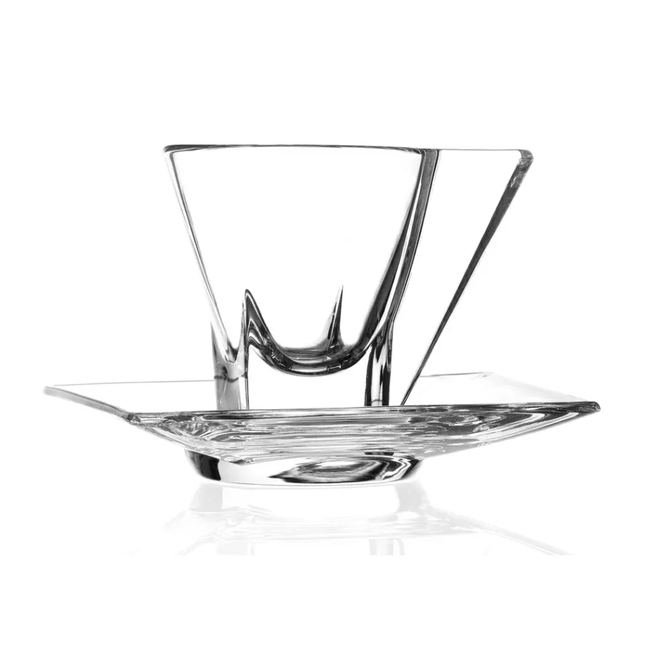 Servicio de taza de capuchino en italiano Eco Crystal 12 piezas - Amalgama viadurini
