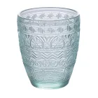 Juego de 12 vasos de agua de 300 ml en vidrio coloreado y relieve - Sirena viadurini