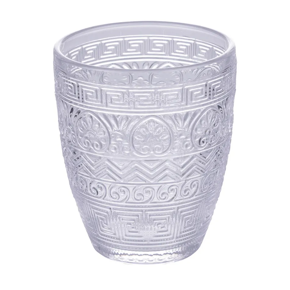 Juego de 12 vasos de agua de 300 ml en vidrio coloreado y relieve - Sirena viadurini