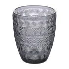 Juego de 12 vasos de agua de 300 ml en vidrio coloreado y relieve - Sirena viadurini