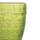 Juego de 12 vasos de agua de 300 ml en vidrio coloreado y relieve - Sirena viadurini