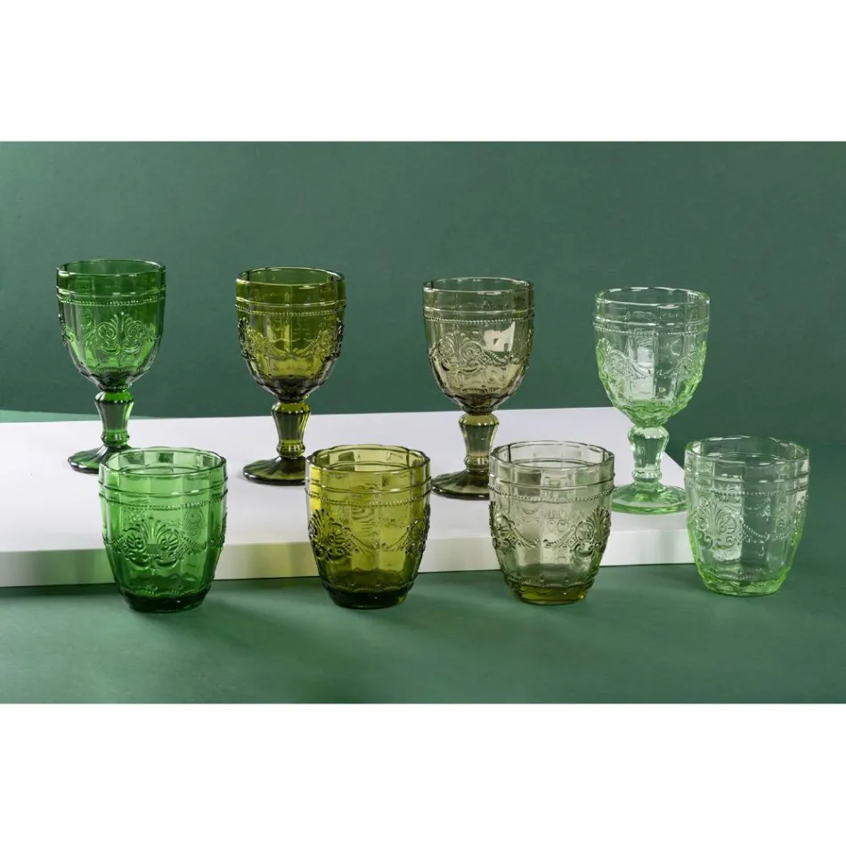 Set de 12 Copas de Vidrio 265 ml con Decoración Arabesca - Árabe viadurini