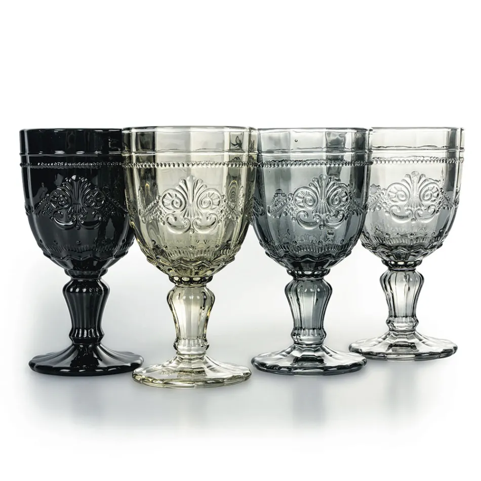 Set de 12 Copas de Vidrio 265 ml con Decoración Arabesca - Árabe viadurini