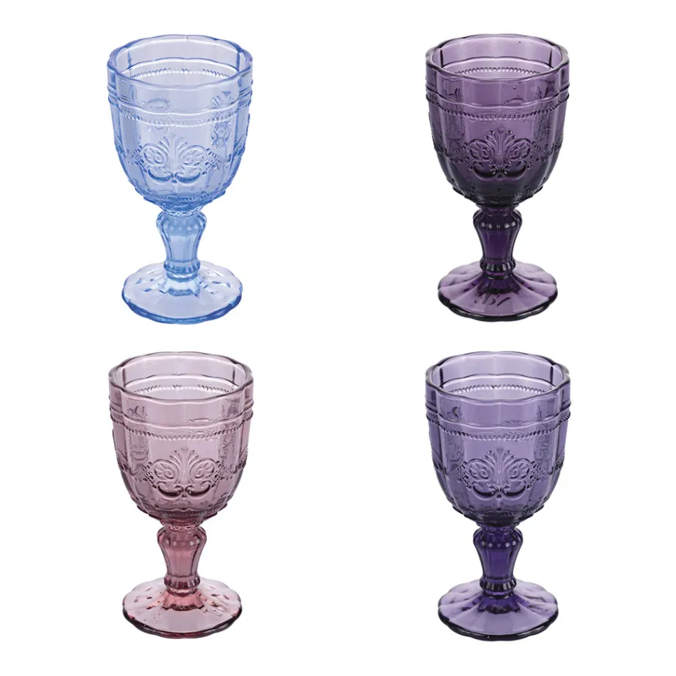 Set de 12 Copas de Vidrio 265 ml con Decoración Arabesca - Árabe viadurini