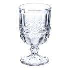 Juego de 12 vasos de 300 ml en cristal transparente y decoración en relieve - Villa viadurini