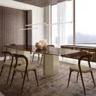 Juego de 4 elegantes sillas de comedor de madera maciza, fabricadas en Italia - Numa viadurini