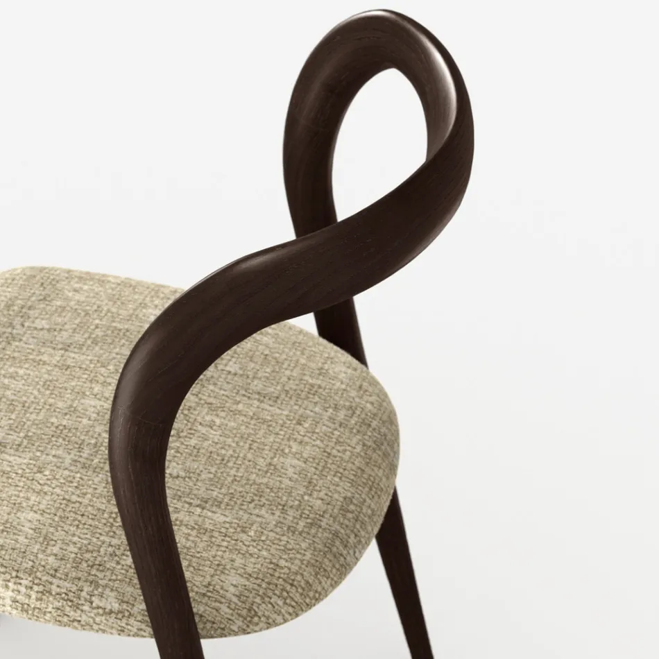 Juego de 4 elegantes sillas de comedor de madera maciza, fabricadas en Italia - Numa viadurini