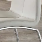 4 de septiembre sillas de diseño moderno de cuero de imitación y metal cromado Alba viadurini