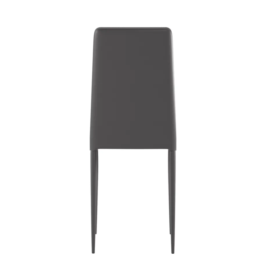 Juego de 4 sillas modernas en ecopiel blanca, gris o gris paloma - Dora viadurini