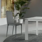 Juego de 4 sillas modernas en ecopiel blanca, gris o gris paloma - Dora viadurini