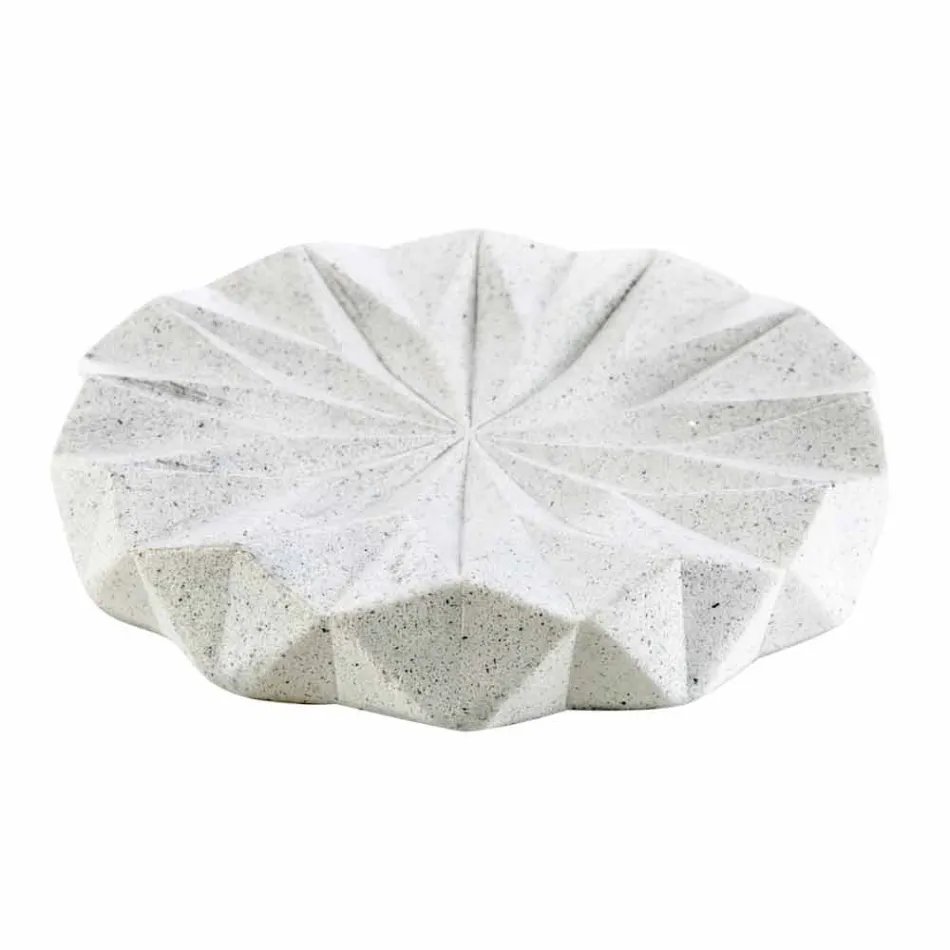 Conjunto de modernos accesorios de baño en resina blanca Levice. viadurini