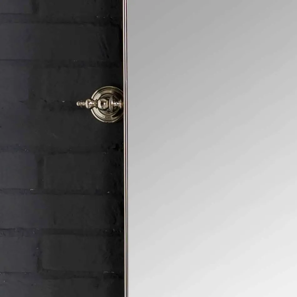 Set de baño con doble consola en cerámica blanca de estructura lineal viadurini