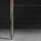 Set de baño con doble consola en cerámica blanca de estructura lineal viadurini