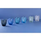 Juego de 12 vasos de 325 ml en pasta de vidrio coloreada - Castello viadurini